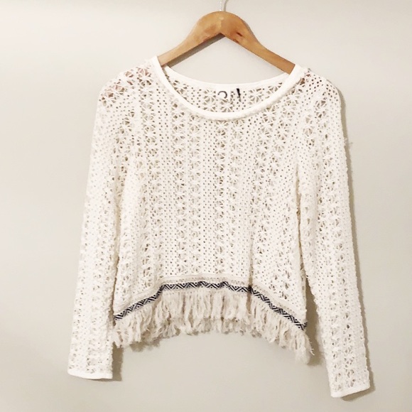 Anthropologie Sweaters - ANTHROPOLOGIE Akemi & Kin Ivory Crocheted Sweater
